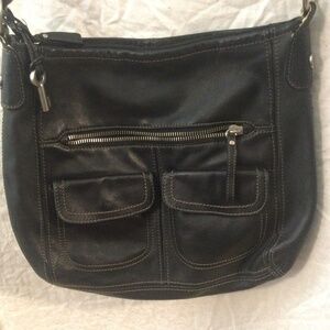 Fossil Crossbody bag, Black leather, new never used.
